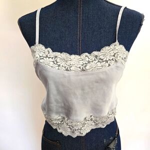 Brandy Melville Dusty Blue Colored Lace Slip Top